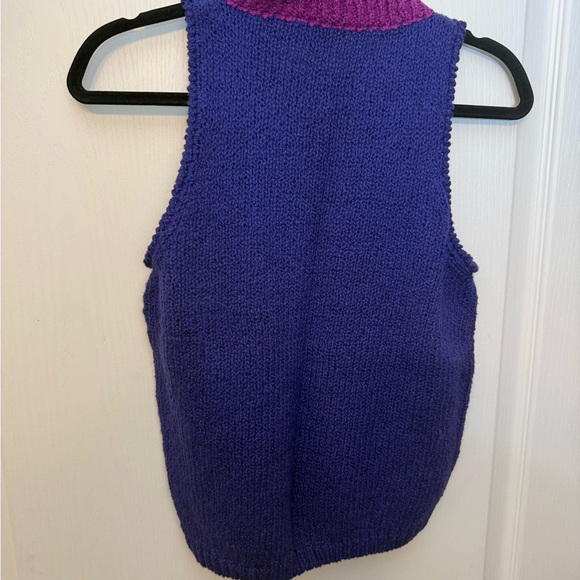 Vintage Jeanne Pierre Women's Colorful Knit Sweater Vest - Picture 3 of 4